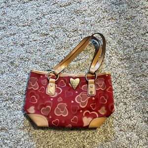 Red Mini Shoulder Bag Y2k With Hearts